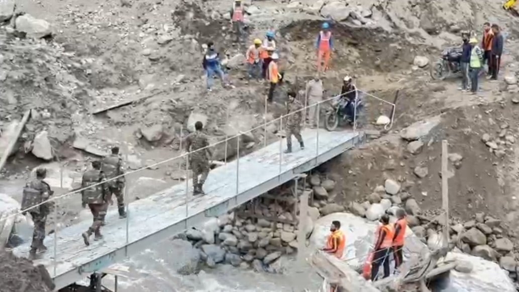 Indian Army builds Bailey bridge in record 2 days time to restore connectivity in Kishtwar.